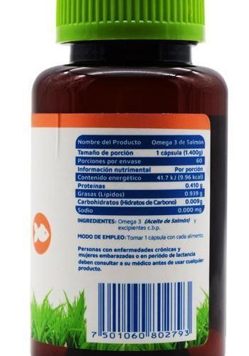 OMEGA 3 DE SALMON 60 CAP VIDANAT/VITAMINAS