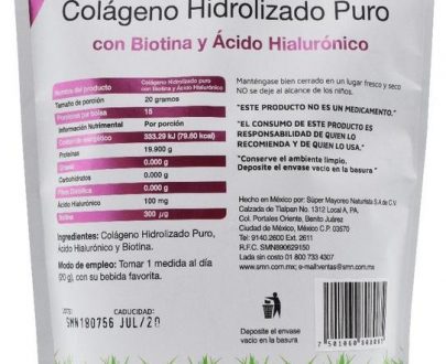 COLAGENO HIDROLIZADO PURO CON BIOTINA Y ACIDO HIALURONICO 300 G VIDANAT/VITAMINAS